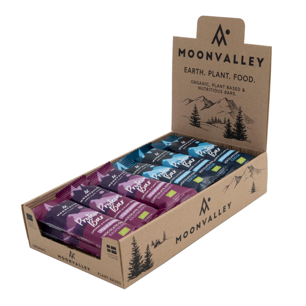 Moonvalley Organic Protein Bar Chocolate-Dipped - Bio-Proteinriegel Mixed Box (18 x 60 g)