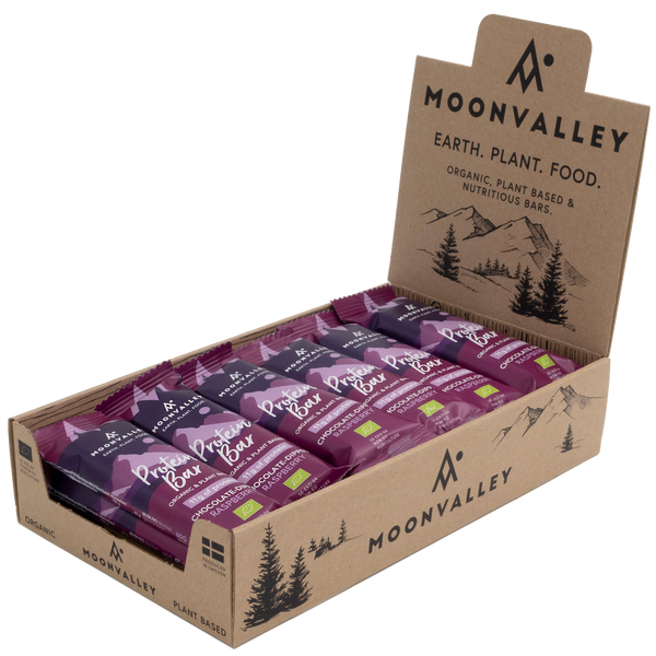 Moonvalley Organic Protein Bar - Bio-Proteinriegel Chocolate-Dipped Raspberry (18 x 60 g)