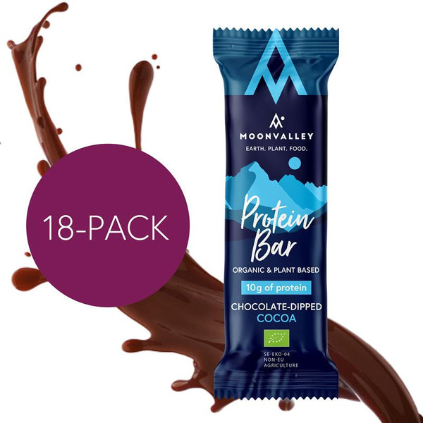 Moonvalley Organic Protein Bar - Bio-Proteinriegel Chocolate-Dipped Cocoa (18 x 60 g)